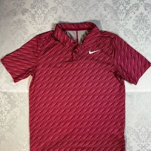 Nike Pink Striped Dri-FIT Polo